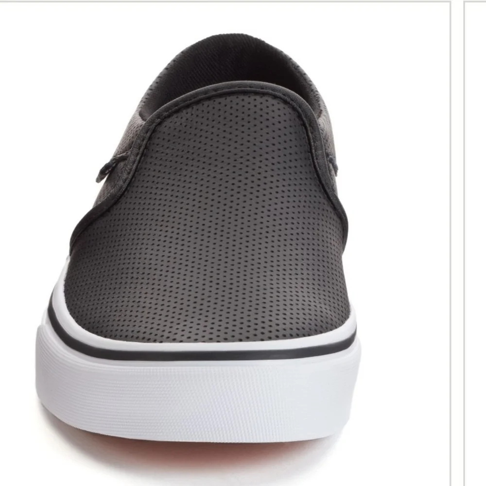 WOMEN'S VAN'S ASHER Sz 10 Black Slip-on Sneaker - Picture 2 of 6